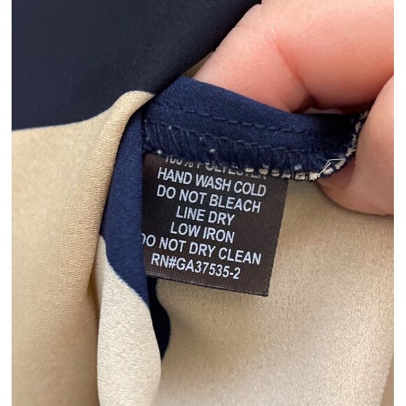 Monteau Womens Navy & Beige Striped Button-Up Blouse With Anchor Buttons Size S - Picture 6 of 8